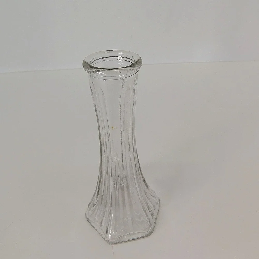 EO BRODY Bud Vase Ribbed Glass Floral Vase Table Decor 6